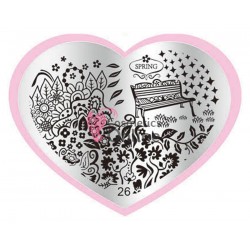 Matrita de Unghii din metal inima 7,1x5,6cm Heart 26